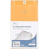 Mead Envelopes, 6" x 9", Clasp Closure, Brown Kraft All-Purpose 24-lb Paper Mailing Envelopes, 25 Count (76018)