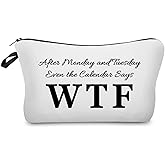 Livel lhood Funny Quotes Makeup Bag Cute Small Organizer Zipper Pouch Calendar Cosmetic Bag Birthday Present for Women Friends