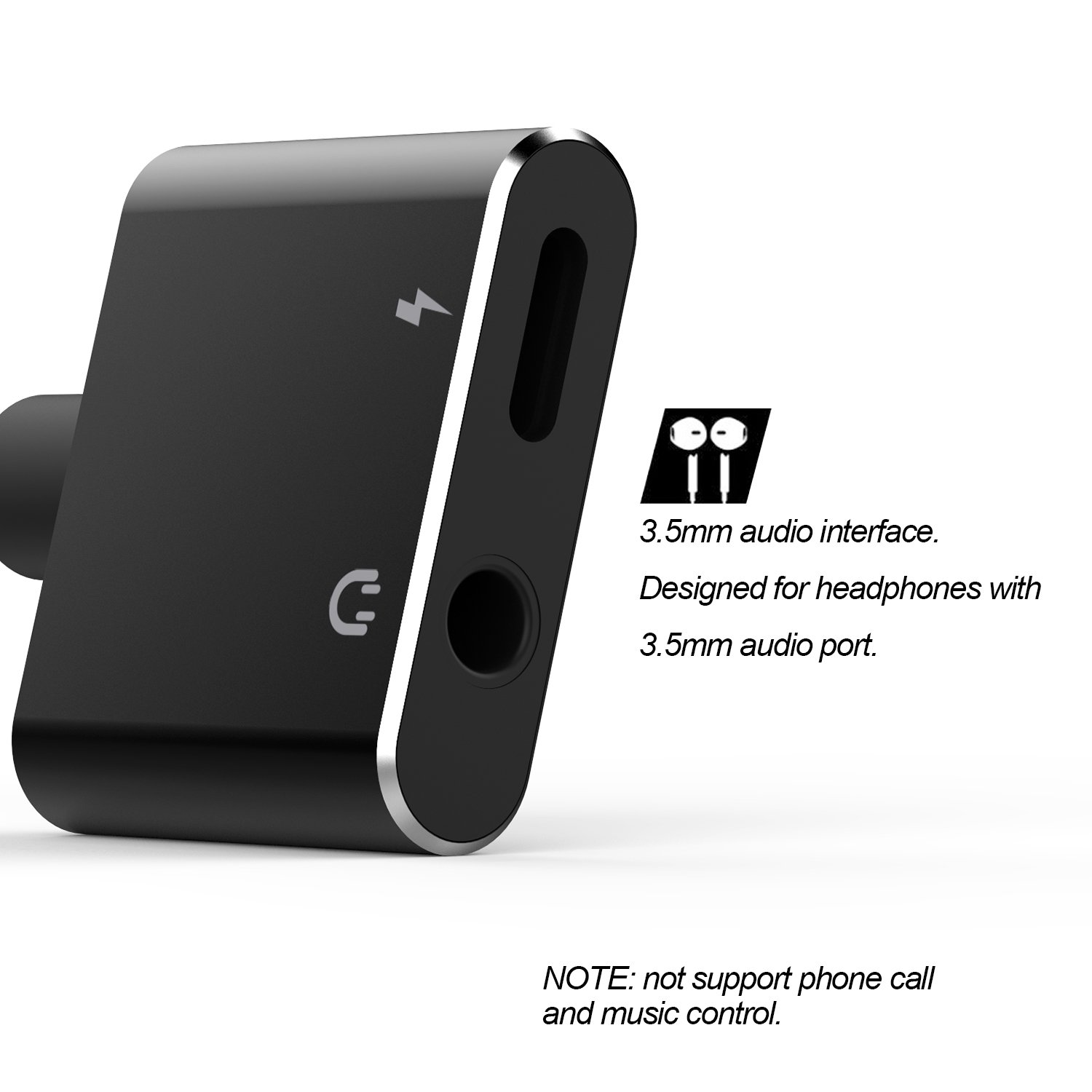 iPhone 8 Adapter Lightning Adapter Headphone Jack for 3.5mm Metal Case Headphone Audio Adapter 2.4A Quick Charge Earphones Splitter COMPATIBLE IOS 11 (No Calling Feature and Transfer Data）ZERKAR