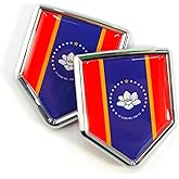 Newperlite Mississippi Flag Decal Sticker Car Emblem Mississippi Flag Car Decoration Accessories Chrome Shield for Truck Vehicles Cars, 2 Pack