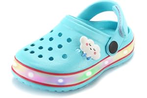 VIYEAR Kids Boys Girls LED Clogs Cute Lightweight Summer Slippers Garden Beach Sandals