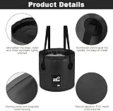Flintronic 20L Folding Water Bucket Outdoor Camping Collapsible Black view 2