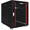 Sysracks 15U Server Rack Network 35 inch Deep Lockable Server Cabinet Rackmount on Casters with - POWERBAR - Shelf - Fan - Hardware - for Data - AV - Computer - Networking - PC Equipment