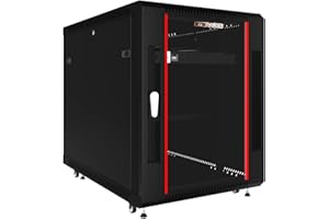 15U Server Rack Cabinet 35 Inch Deep – Lockable Network Rack Enclosure on Casters with PDU, Shelf, Cooling Fan – for 19” IT, 