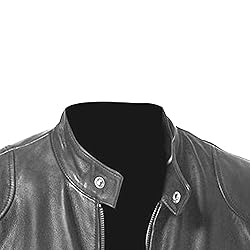 SWJGLITTR Men Slim Fit Motorcyle Leather Jacket