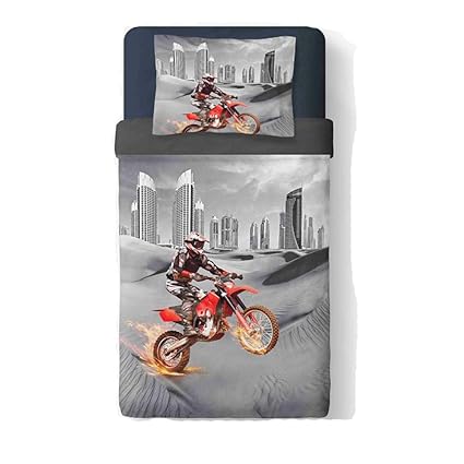 Shinichistar Dirt Bike Comforter Twin Sports Theme Boys Bedding