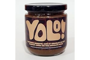 YOLO Hazelnut, Coffee and Milk Chocolate Spread, Preservative-Free, Made in Quebec, 250ml