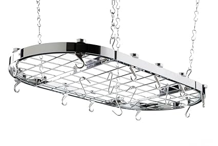 Pot Pan Rack Hanging Ceiling Hanging Shelf Hanger With 10 Hooks