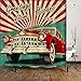 Ofat Home Vintage Car Shower Curtain Havana Cuba Poster 1950s Style Nostalgic Retro Shower Curtian, 72x72 inch Cuba Curtain for Bathroom Home Decor