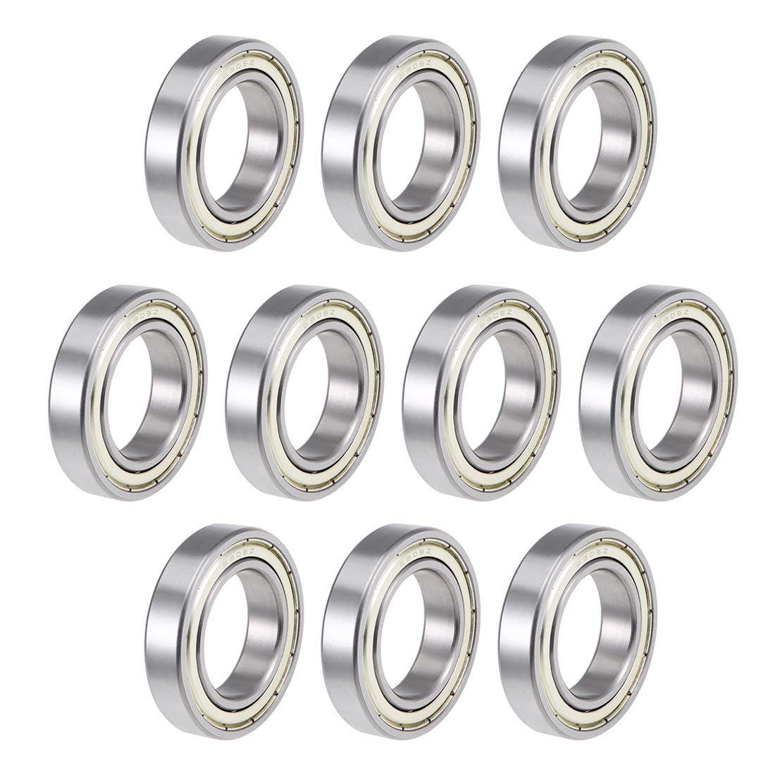sourcing map 6905ZZ Deep Groove Ball Bearings Z2 25mm X 42mm X 9mm Double Shielded Carbon Steel 10pcs