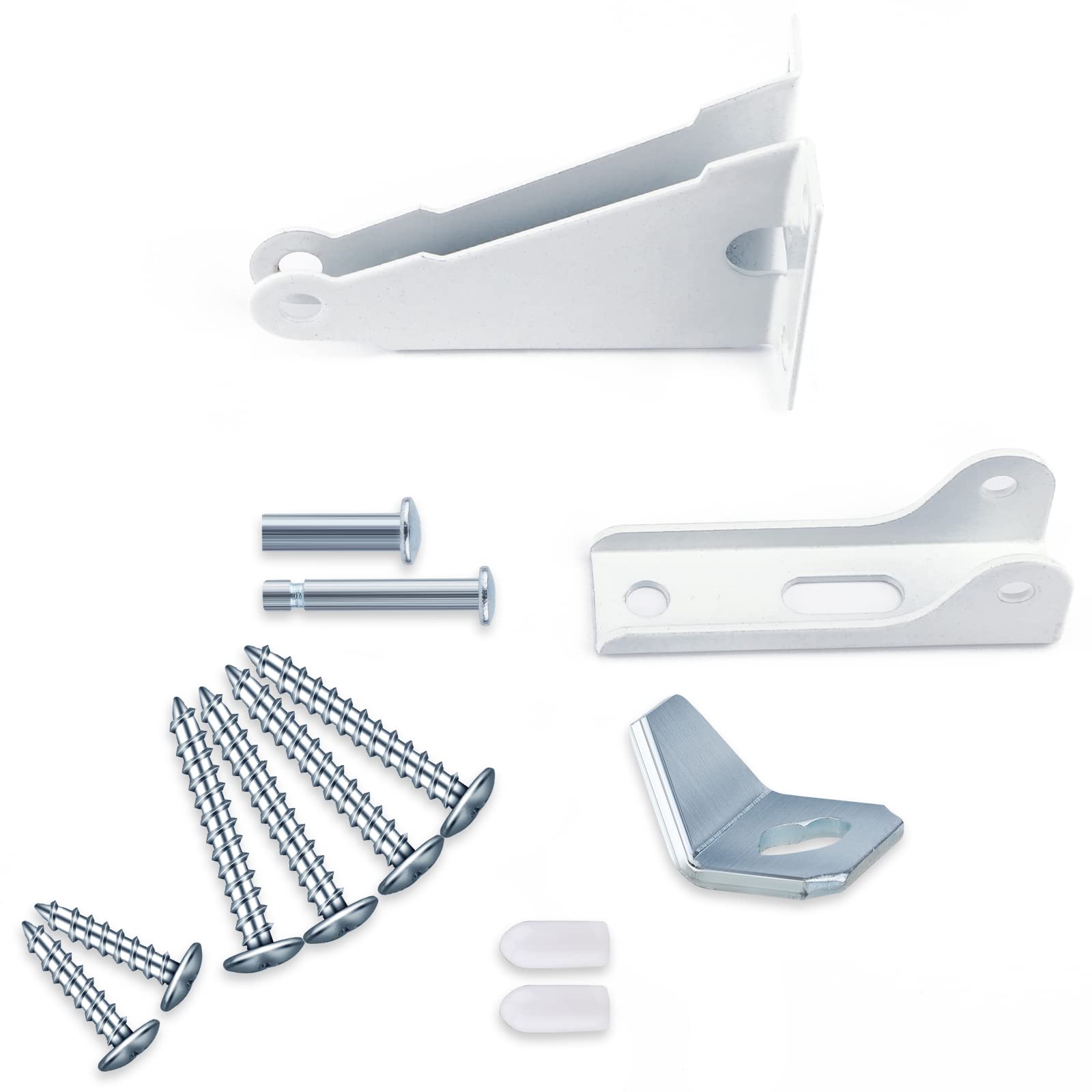 Photo 1 of Screen Door Closer Kit, Storm Door Replacement Parts Compatible with Wright Products Screen Door Stopper Parts with Brackets, Pins and Mounting Screws (White)