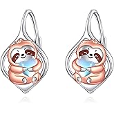 ZPMMPZ Animal Leverback Earrings 925 Sterling Silver Hoop Huggie Earrings Flower Jewelry Gifts For Women