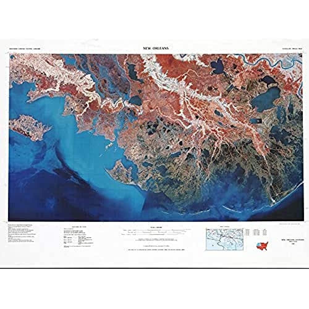 USGS 1979 Geological Map New Orleans La Art Print Canvas Premium Wall Decor Poster Mural