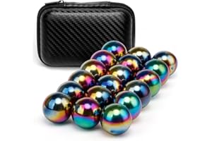LNCOJOLM 20 PCS Rainbow Magnet Stone Ball Fidget Toys for Adults, Fidget Mangetic Rock with Fiber Case, Replacement for Ferrite Putty Office Desk Decoration Stress Relief Gift