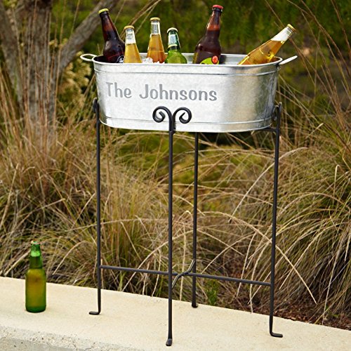 Personalized Galvanized Beverage Tub With Stand