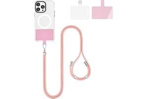 BFSD·DM Cell Phone Lanyard, Universal Crossbody Patch Phone Lanyards,Adjustable Nylon Phone Lanyards for Around The Neck,Compatible with Most Smartphones(Shining Pink)