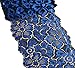 5 Yards Metallic Floral Lace Ribbon Stretch Tulle Lace Trim Elastic Nigerian African Fabric Width 7 Inch for DIY Craft Jewelry Making Clothes Accessories Gift Wrapping Wedding Party Decor (RoyalBlue)