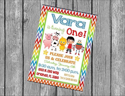 Little Baby Bum Primary Color Chevron Customized 5x7" Printable OR Printed Invitation Invite WITH Envelopes - Made to Match ANY theme in my Shop