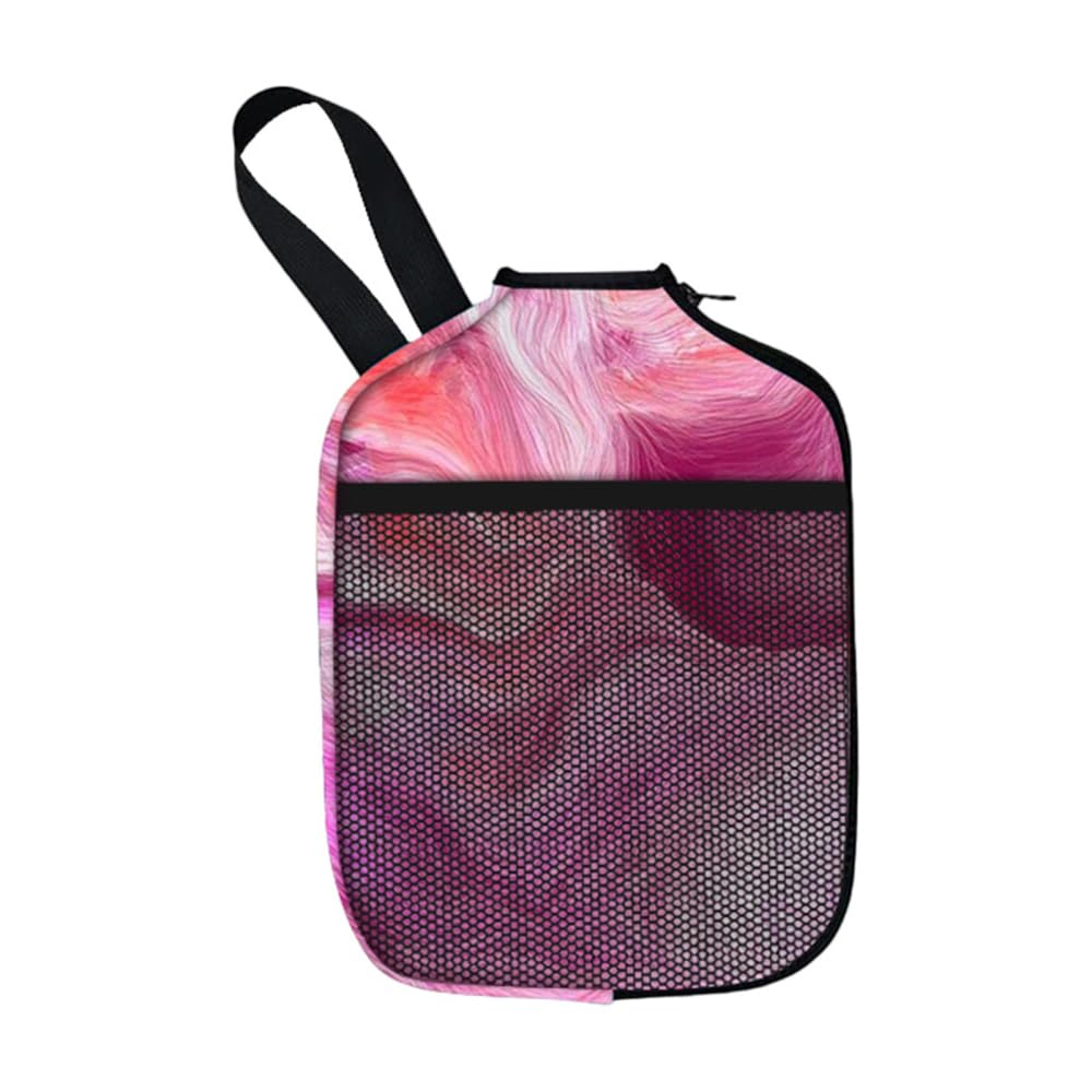 MiOYOOW Pickleball Paddle Cover, Neoprene Paddle Covers Sleeves with Mesh Pocket, 31*24cm, Pink