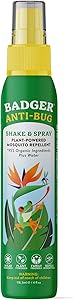 Badger Bug Spray, 3-Hour DEET-Free Mosquito Repellent, Family Friendly, Citronella & Organic Essential Oils, Natural & Vegan 
