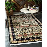 Unique Loom Edinburgh Collection Oriental Traditional French Country Black Area Rug (5