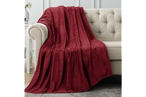 Utopia Bedding Fleece Blanket Throw Size Burgundy 300GSM Luxury Anti-Static Fuzzy Soft Microfiber Blanket for Couch, Sofa and Bed (60x50 Inch)