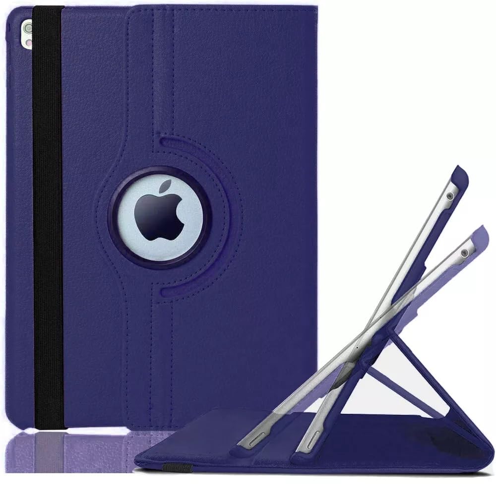 World Biz 360 Rotation Case for iPad Pro 12.9" (2015-2017) (1st / 2nd Generation) Shockproof PU Leather Book Style Flip Folio 360° Rotating Protection Cover With Folding Stand Function (Navy) — image 1