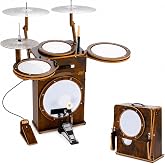 Portable Drum Set for Adults &amp; Teens, Foldable All-in-One Practice Drum Kit with Bass Drum, Snare, Toms, Cymbals, Kick &amp; Hi-Hat Pedals, Compact Drum Set for Home, Studio &amp; Travel by Suttaya