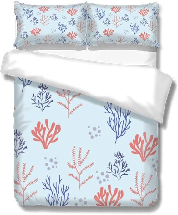 Duvet Cover Twin Size,Ocean Tropical Coral Reef Duvet