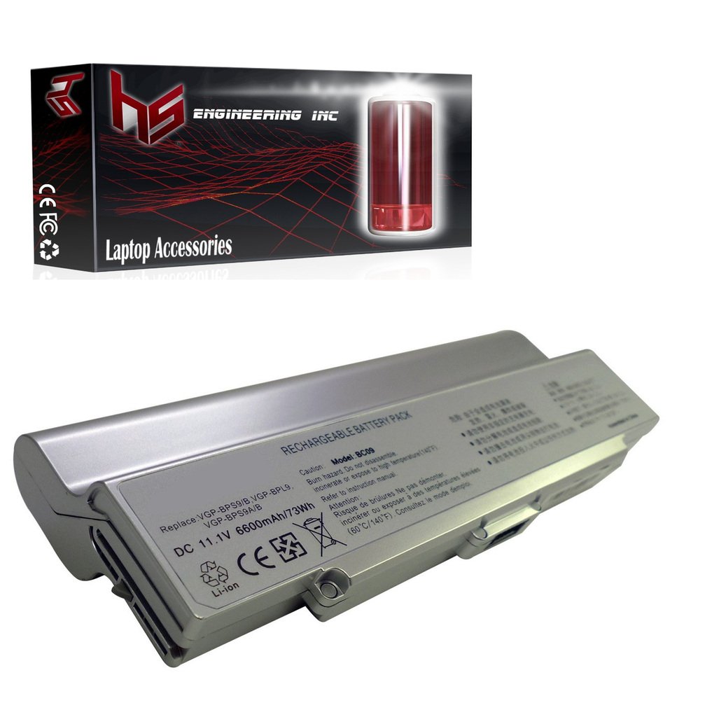 HS® Laptop Battery Sony VAIO VGN-NR32Z/S VGN-NR32Z/T VGN-NR330AE VGN-NR330E  VGN-NR330E/S VGN-NR330FE VGN-NR345FN - 6600mah, 9 Cell (Silver): Amazon.ca:  ...