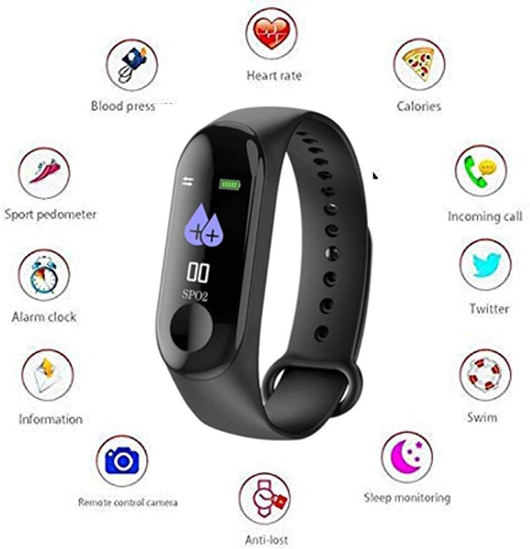 M3 BESQUE Activity and Heartbeat Tracker Bracelet Health Band Watch for Men