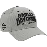 Harley-Davidson Men's Embroidered Athletic Curved Bill Adjustable Baseball Cap Gray