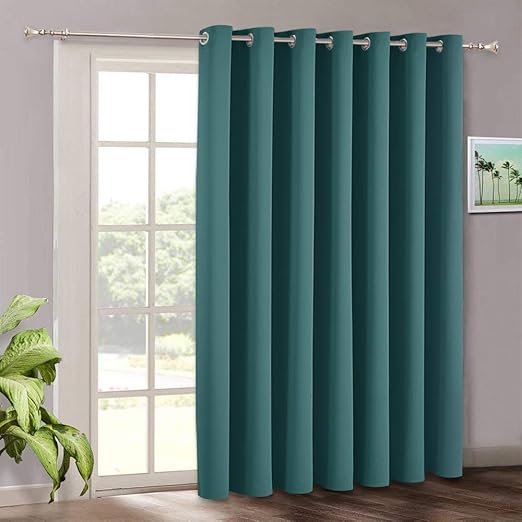 Amazon Com Ryb Home Living Room Curtains Blackout Grommet Window Drapes Light Block Privacy Curtain For Bedroom Doorway Dining Foyer Office Cafe Backdrop 100 Inch Width X 84 Inch Length Teal Furniture Decor