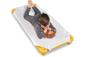 COTMAT Padded Cot Cover & Nap Mat for Daycare & Preschool Cots. Includes Elastic Corner Straps, Name Tag and Extra Padding fo