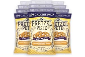 Pretzel Pete Honey Mustard & Onion Seasoned Mini Twist Pretzels, 100 Calories, Non-GMO Ingredients, Small Batch, Bold Flavor, 0.8oz (24 Pack)