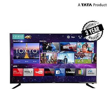 CROMA 124 cm (49 Inches) 4K Ultra HD Smart LED TV (EL7346, Black)