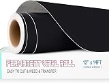 Lya Vinyl Matte Black 12x14FT Permanent Vinyl Roll for Cricut Silhouette Cameo