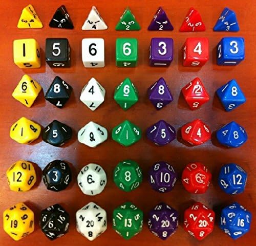 Dungeons and Dragons Game 16-20MM D4 D6 D8 D10 D12 D20 Dice and D&D Game dice set with bag & Color random