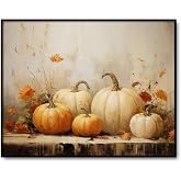 Rustic Fall Decor Wall Art Pumpkin Still Life Decor Fall Art Vintage Autumn Wall Print Halloween Fall Decor Thanksgiving Print Halloween Autumn Decor Farmhouse Wall Decor No Frame (11 x 14 inch Print)