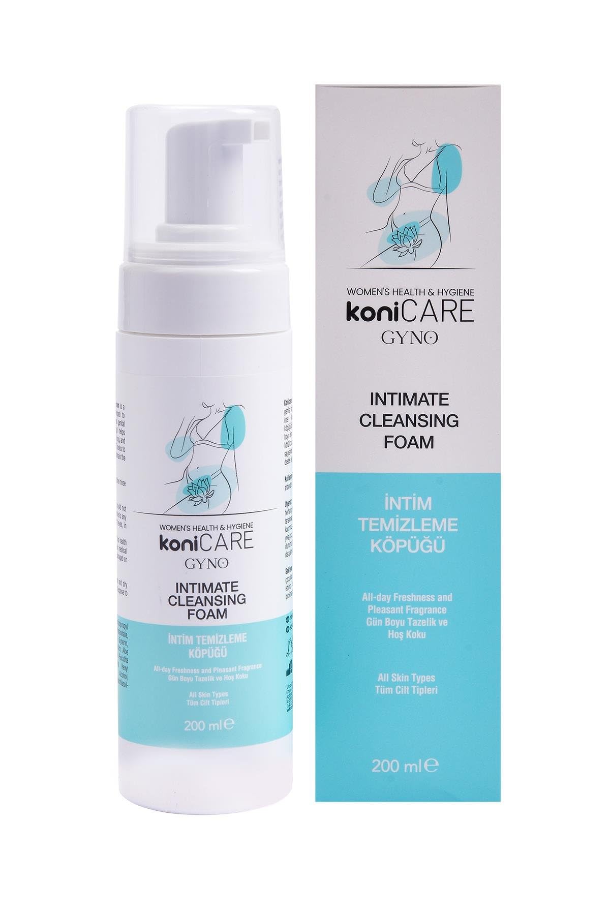 KoniCare Daily Intimate Cleansing Foam 200ml, Gentle, Refreshing and Odour-Free Hygiene for Sensitive Areas, Moisturising Formula for Comfort and Balance, Suitable for All Skin Types, Easy Application