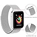 Tirnga Milanese Loop Mesh Smooth Stainless Steel Metal Strap Freely Fully Magnetic Closure Clasp Wrist Band Replacement Bracelet for Watch Band Series 3/2/1, 38 mm, Silver