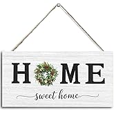 Sweet Home Wooden Hanging Sign, Office Wall Decor Rustic Farmhouse living room Decor, home kitchen Wall Art Signs, For Living Room Bedroom Office 12 × 6 inch