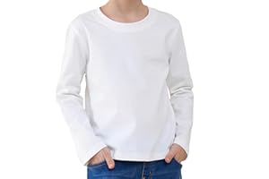 BROWNKNOT Toddler Long Sleeve Shirt Cotton Crewneck Tees Boy Kids T Shirts Tops Solid Color Baby Toddler Boys Shirts, 2T-5T