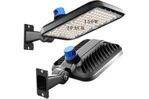 BULBEATS 150W LED Parking Lot Lights ( 21000LM Eqv 600W HID/HSP) 5000K Adjustable Arm Mount LED Pole Lights with Dusk to Dawn, IP65 waterproof Outdoor Area Light For Parking Lot/ Stadium-ETL Listed-2Pack
