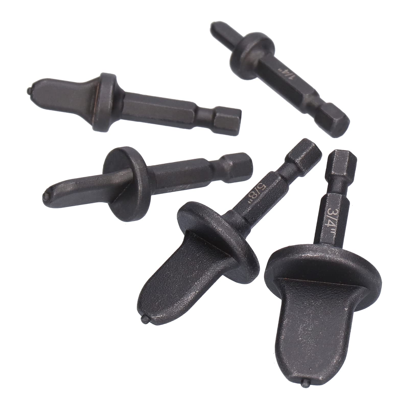 5Pcs Tube Expander Set Hex Handle Pipe Swaging Bits Copper Tube Expand Device Conduit Reaming Tool Air Conditioner Maintenance Parts 3/4in 5/8in 1/2in 3/8in 1/4in
