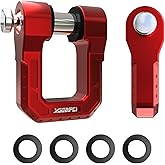 Xgeafci 3/4" D Ring Shackle, 68,000 lbs Break Strength– Aluminum Forging Shackle with 7/8 Pin for Towing & Off-Road Use - Pairs with Tow Strap for Vehicle Recovery (2 Pack) (Red)