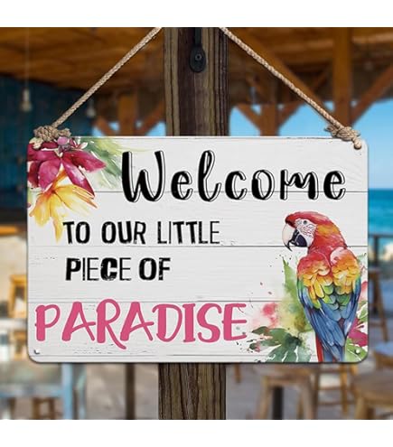 Cartello In Metallo Tiki Con Pappagallo E Scritta 'Don't Worry Be Happy' - Decorazione Da Parete Per Bar, Giardino E Man Cave, 30x20 Cm
