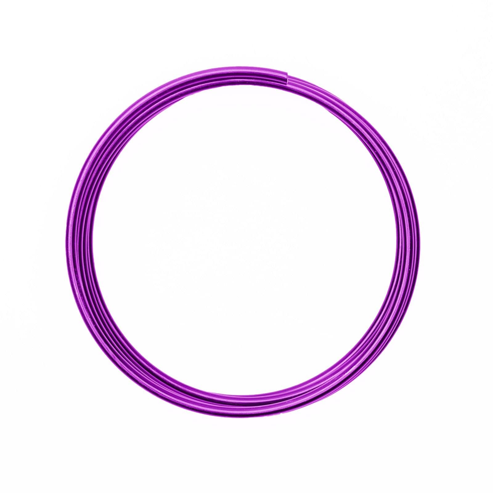 Vaessen Creative Aluminium Craft Wire 6.6 ft (2 m) x 0.16" (4 mm) Lavender (Purple) - Flexible Metallic Wire for Crafting, Flower Arranging, Jewellery Making and Modelling