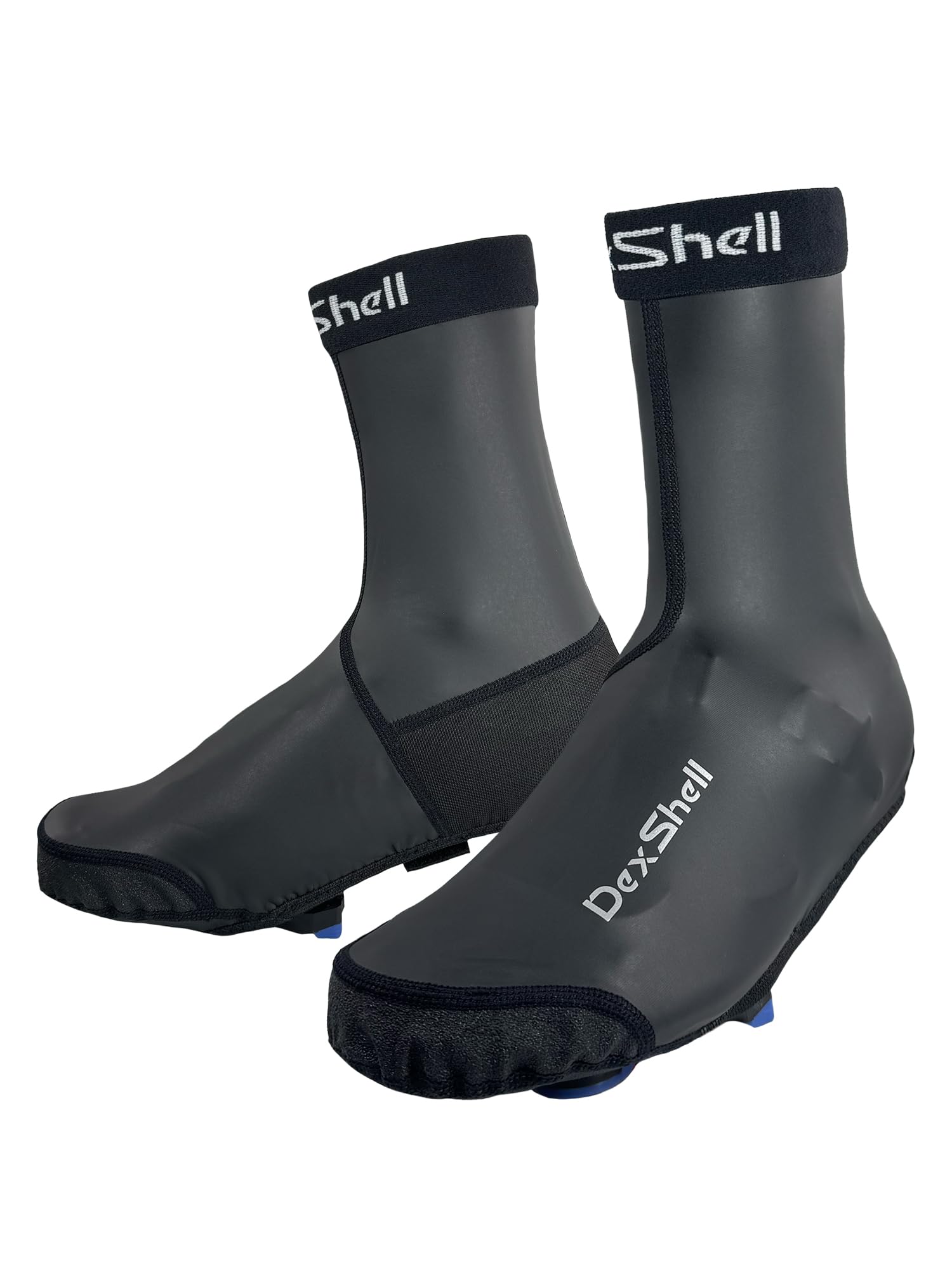 DexShell Zipperless Cycling Shoe Covers, Showerproof Windproof Overshoes with PU-Coated Fleece, Lightweight & Unisex – Black, LG