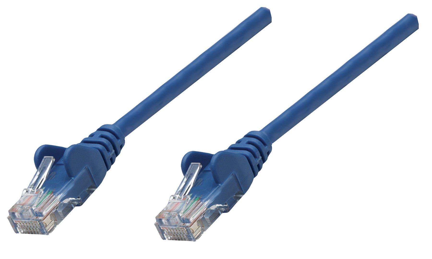 Intellinet Network Patch Cable, Cat6, 0.5m, Blue, Copper, U/UTP, PVC, RJ45, Gold Plated Contacts, Snagless, Booted, Polybag — image 1